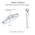 Princess Cut Moissanite Three Stone Engagement Ring D-VS1 - Rosec Jewels