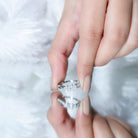 Princess Cut Moissanite Three Stone Engagement Ring D-VS1 - Rosec Jewels