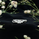Princess Cut Moissanite Three Stone Engagement Ring D-VS1 - Rosec Jewels