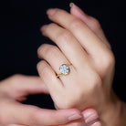 Round Cut 8 MM Moissanite Solitaire Engagement Ring in Bypass Shank D-VS1 - Rosec Jewels