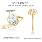 2 Carat Round Moissanite Bypass Engagement Ring D-VS1 - Rosec Jewels