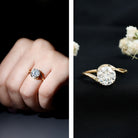 2 Carat Round Moissanite Bypass Engagement Ring D-VS1 - Rosec Jewels