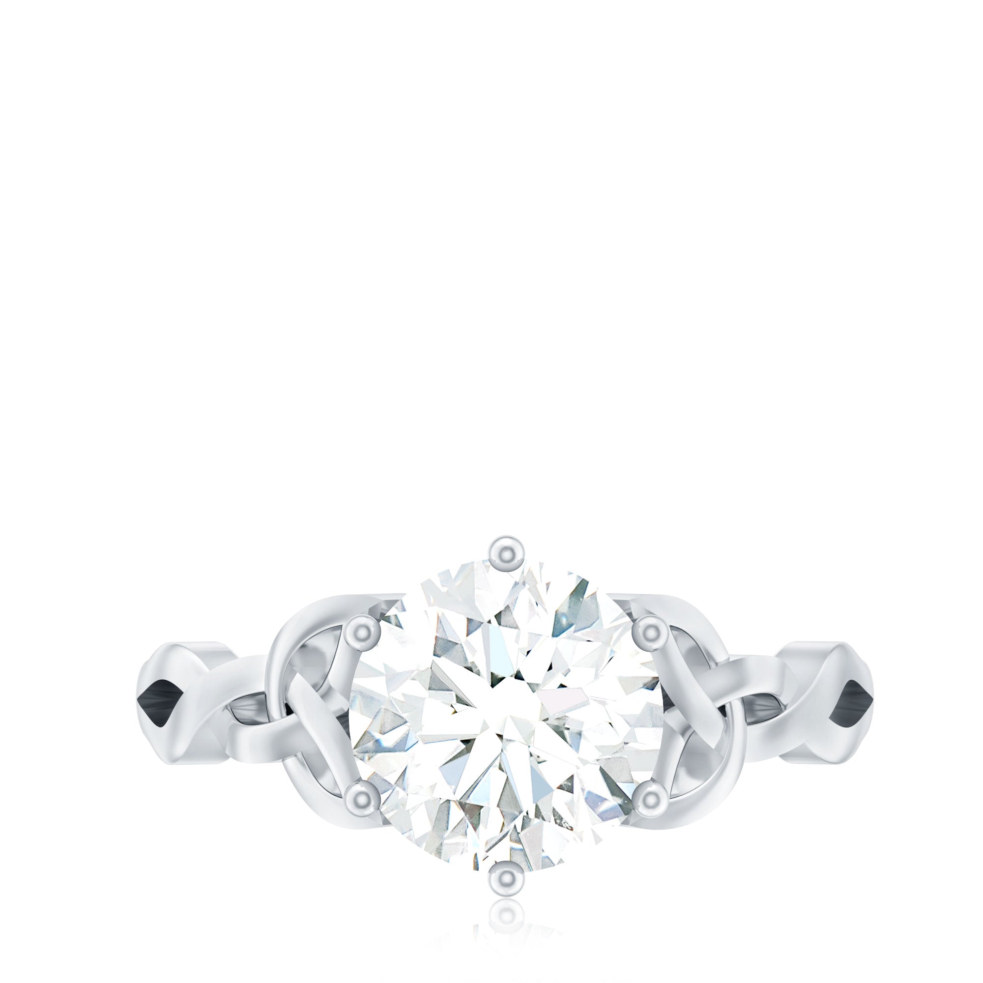 8 MM Round Cut Moissanite Celtic Design Engagement Ring D-VS1 - Rosec Jewels