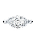 Round Moissanite Solitaire Engagement Ring with Celtic Details D-VS1 - Rosec Jewels