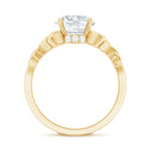 Round Moissanite Solitaire Engagement Ring with Celtic Details D-VS1 - Rosec Jewels