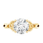 Round Moissanite Solitaire Engagement Ring with Celtic Details D-VS1 - Rosec Jewels