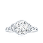 Solitaire Moissanite Celtic Knot Engagement Ring in Bezel Setting D-VS1 - Rosec Jewels