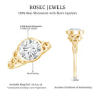 Solitaire Moissanite Celtic Knot Engagement Ring in Bezel Setting D-VS1 - Rosec Jewels