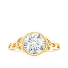 Solitaire Moissanite Celtic Knot Engagement Ring in Bezel Setting D-VS1 - Rosec Jewels