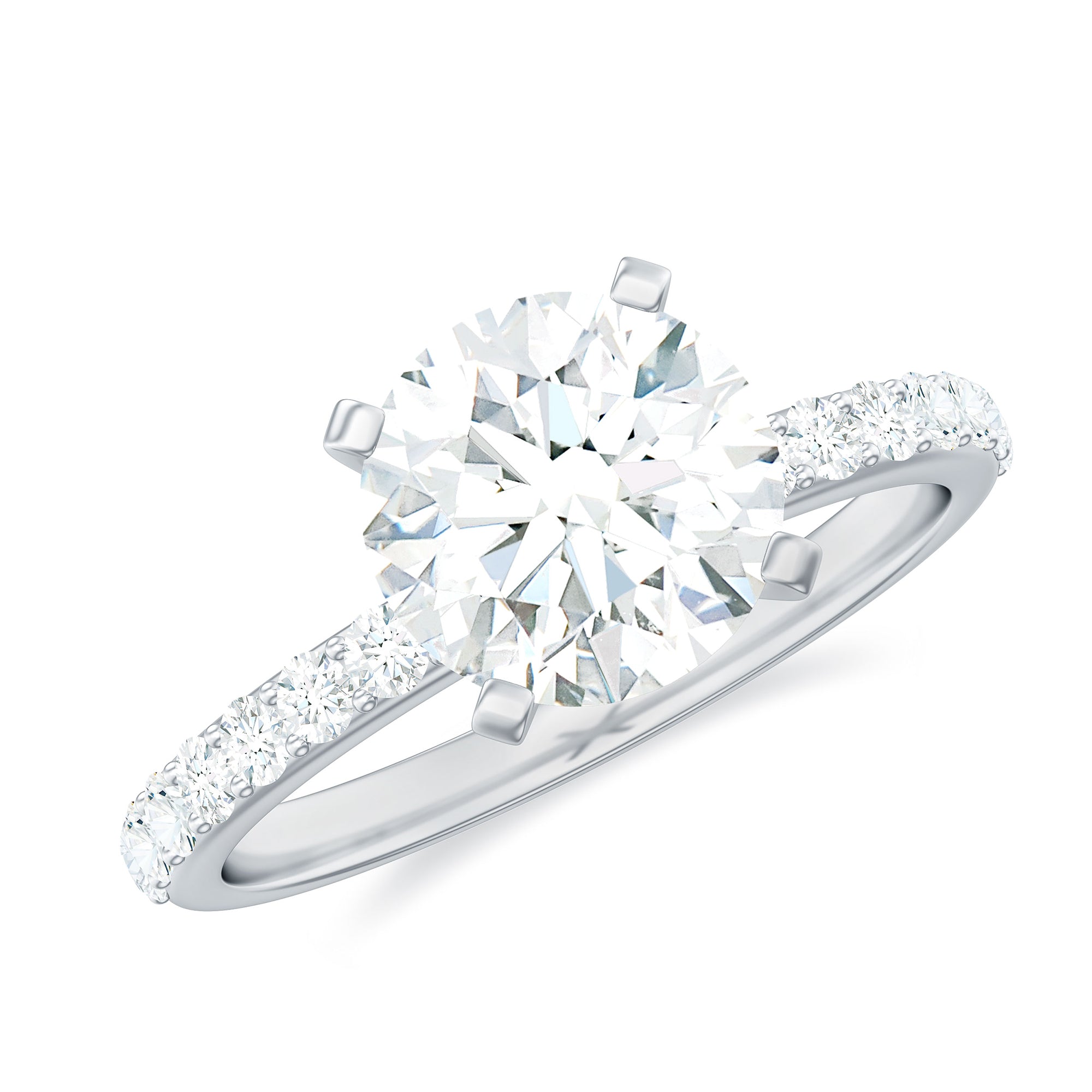 3 CT Moissanite Solitaire Engagement Ring Moissanite - ( D-VS1 ) - Color and Clarity - Rosec Jewels