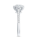 Lotus Basket Set Moissanite Engagement Ring with Certificate D-VS1 - Rosec Jewels