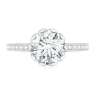 Lotus Basket Set Moissanite Engagement Ring with Certificate D-VS1 - Rosec Jewels