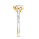 Lotus Basket Set Moissanite Engagement Ring with Certificate D-VS1 - Rosec Jewels