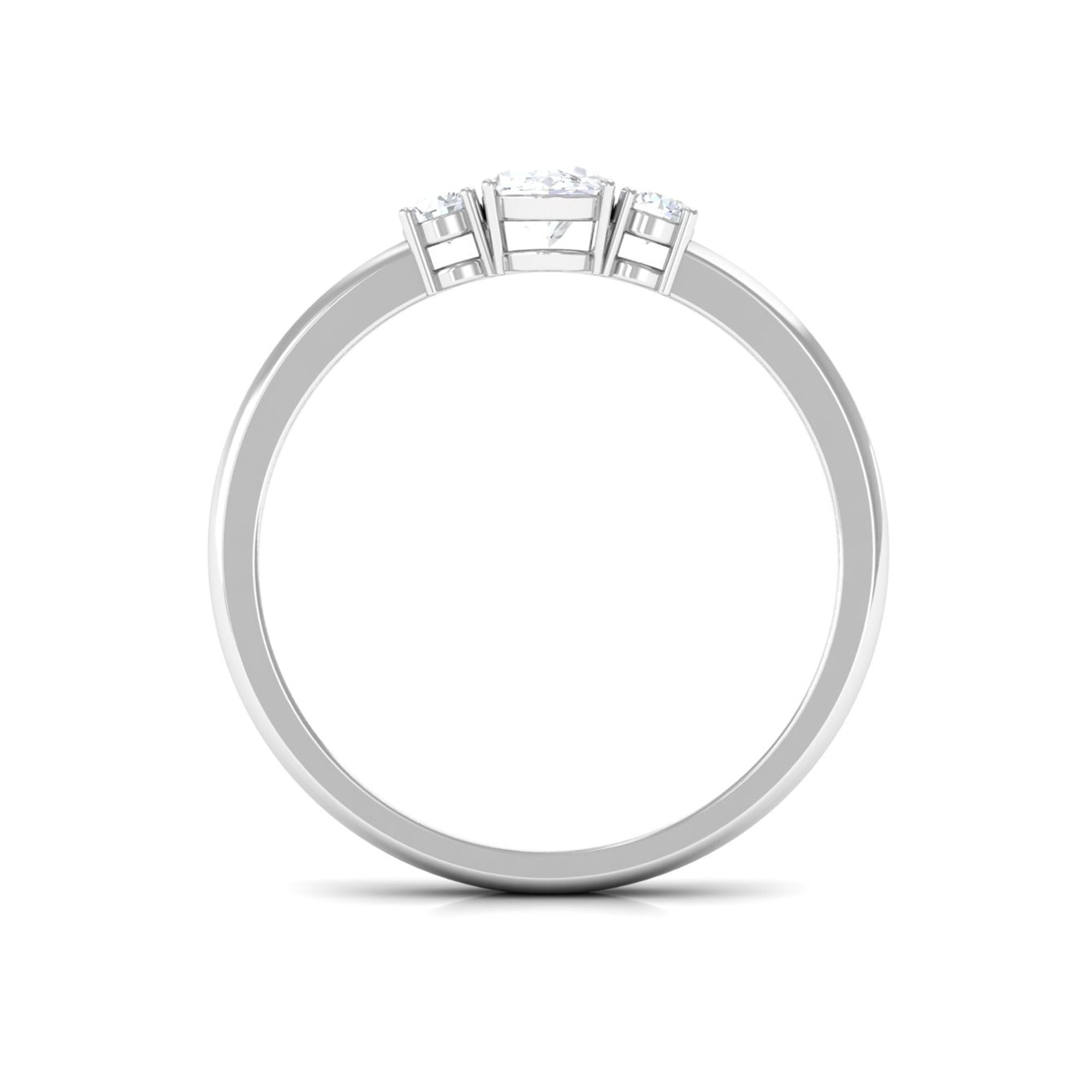 Certified 3 Stone Moissanite Promise Ring for Her D-VS1 - Rosec Jewels