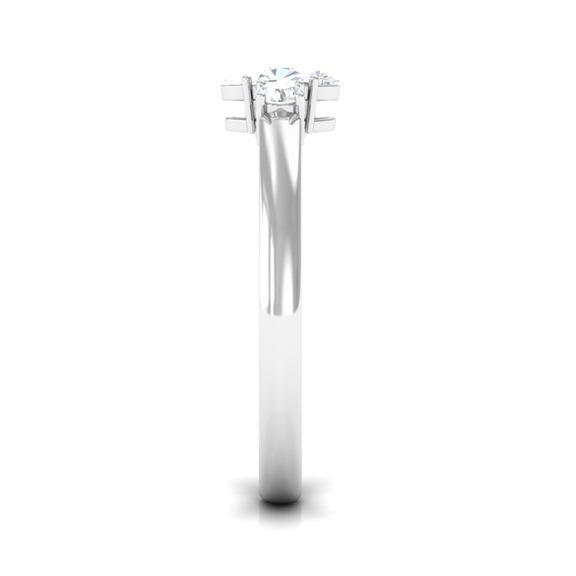 Certified 3 Stone Moissanite Promise Ring for Her D-VS1 - Rosec Jewels