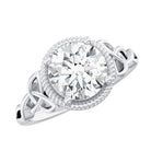 Brilliant Cut Moissanite Engagement Ring with Rope Frame D-VS1 - Rosec Jewels