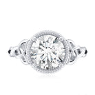 Brilliant Cut Moissanite Engagement Ring with Rope Frame D-VS1 - Rosec Jewels