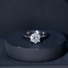 8 MM Round Brilliant Cut Lab Grown Diamond Engagement Ring Lab - ( EF-VS ) - Rosec Jewels