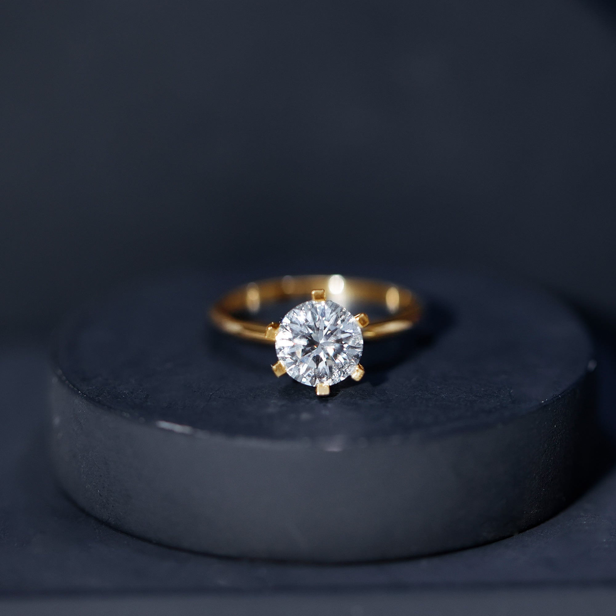 8 MM Round Brilliant Cut Lab Grown Diamond Engagement Ring Lab - ( EF-VS ) - Rosec Jewels
