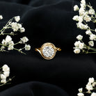Rosec Jewels-Certified Moissanite Bezel Set Engagement Ring with Crossover Shank