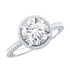 Brilliant Cut 8 MM Moissanite Rope Band Engagement Ring D-VS1 - Rosec Jewels