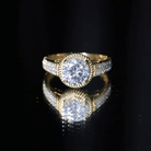 2 Carat Moissanite Round Cut Engagement Ring With Side Stones D-VS1 - Rosec Jewels