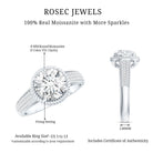 2 Carat Moissanite Round Cut Engagement Ring With Side Stones D-VS1 - Rosec Jewels