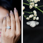 2 Carat Moissanite Round Cut Engagement Ring With Side Stones D-VS1 - Rosec Jewels