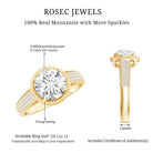 2 Carat Moissanite Round Cut Engagement Ring With Side Stones D-VS1 - Rosec Jewels