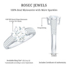 Certified Moissanite Side Stone Engagement Ring for Women D-VS1 - Rosec Jewels