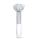 Lotus Basket Set Moissanite Engagement Ring with Side Stones D-VS1 - Rosec Jewels