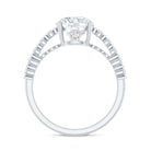 Solitaire Moissanite Engagement Ring with Side Stones D-VS1 - Rosec Jewels
