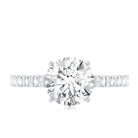 Solitaire Moissanite Engagement Ring with Side Stones D-VS1 - Rosec Jewels