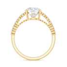 Solitaire Moissanite Engagement Ring with Side Stones D-VS1 - Rosec Jewels