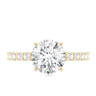 Solitaire Moissanite Engagement Ring with Side Stones D-VS1 - Rosec Jewels