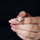 Certified 2.25 CT Moissanite Teardrop Engagement Ring For Her D-VS1 - Rosec Jewels