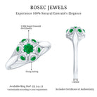Rosec Jewels-Vintage Inspired Emerald Flower Engagement Ring