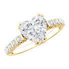 Certified 2 Carat Moissanite Heart Engagement Ring with Side Stones D-VS1 - Rosec Jewels