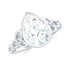 2.25 Carat Pear Shape Moissanite Celtic Knot Engagement Ring D-VS1 - Rosec Jewels