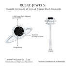 Rosec Jewels-1.75 CT Lab Created Black Diamond Promise Ring with Diamond Halo