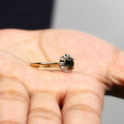 Rosec Jewels-1.75 CT Lab Created Black Diamond Promise Ring with Diamond Halo