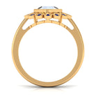1.25 CT Bezel Set Moonstone Vintage Inspired Engagement Ring with Blue Sapphire AAA - Rosec Jewels