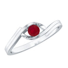 Natural Red Ruby Promise Ring with Bypass Shank AAA - Rosec Jewels