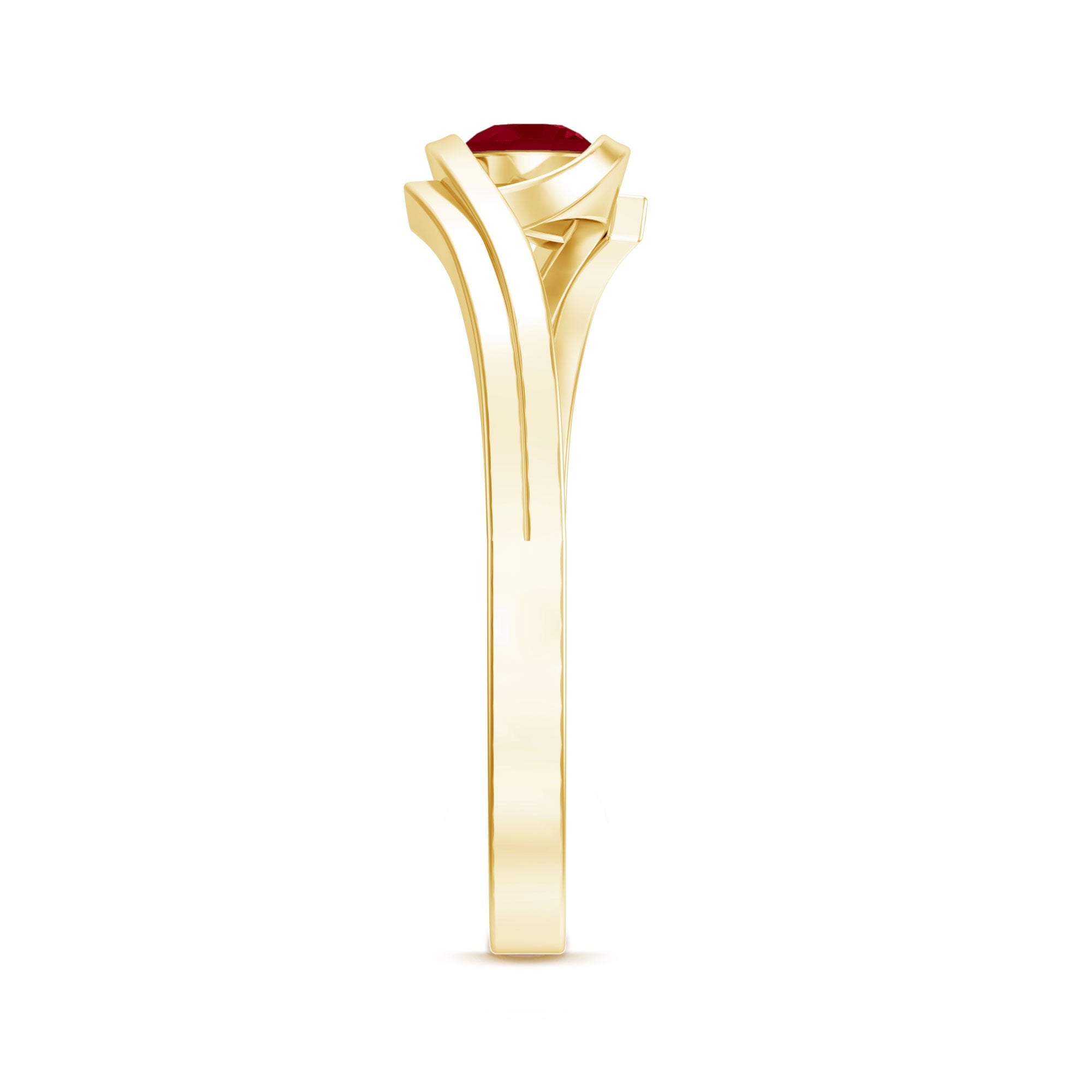 Natural Red Ruby Promise Ring with Bypass Shank AAA - Rosec Jewels