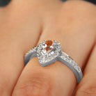Pear Cut Morganite Classic Engagement Ring with Diamond Accent Morganite - ( AAA ) - Quality - Rosec Jewels