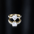 2 CT Moissanite Heart Engagement Ring With Side Stones D-VS1 - Rosec Jewels