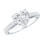 2 CT Moissanite Heart Engagement Ring With Side Stones D-VS1 - Rosec Jewels