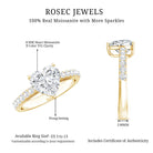 2 CT Moissanite Heart Engagement Ring With Side Stones D-VS1 - Rosec Jewels