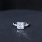 3 Carat Moissanite Princess Cut Engagement Ring With Double Prongs D-VS1 - Rosec Jewels
