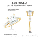 3 Carat Moissanite Princess Cut Engagement Ring With Double Prongs D-VS1 - Rosec Jewels